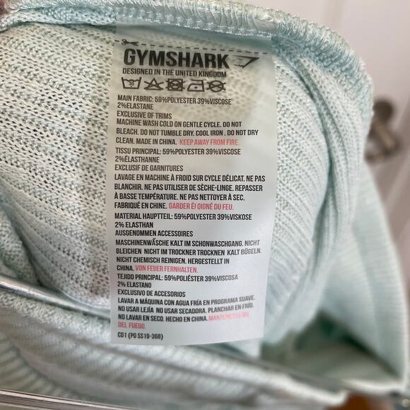 Gymshark Seafoam Green Relaxed Ribbed Pants Drawstring Straight Leg w/ Slits S - Picture 5 of 6